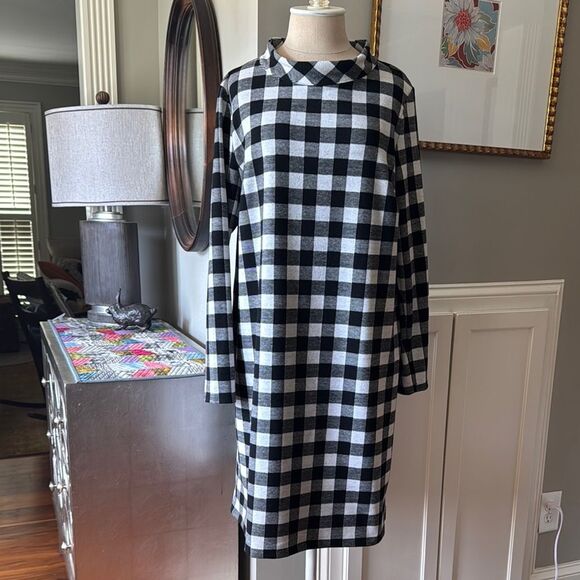 Talbots Black and White Checkered Dress - Picture 1 of 9